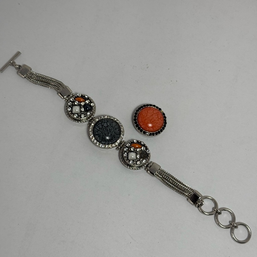 Interchangeable Stone Women's Silver Bracelet
